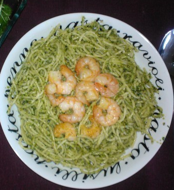 Spaghetti met garnalen