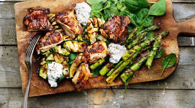 grillad-kyckling-med-marinerade-sommargronsaker